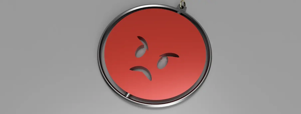 eğirme anahtar yüzük kızgın emoji 3d by gariplik teşekkürler 3d print model - Mito3D