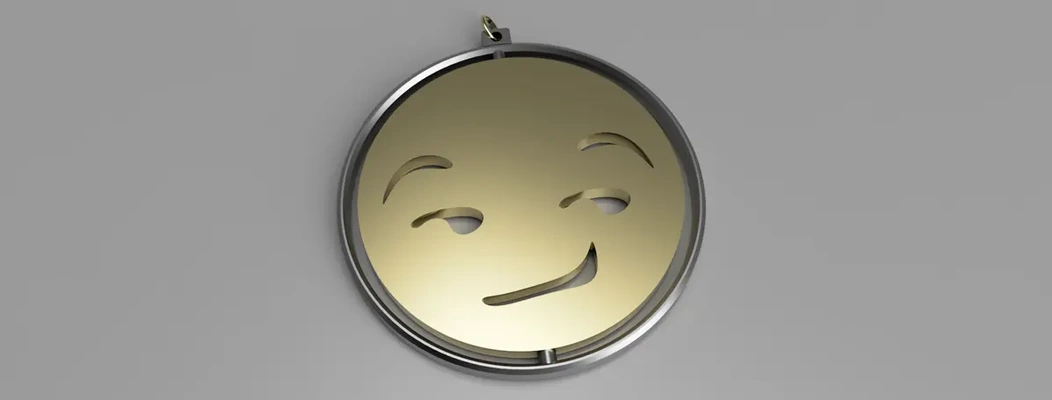 filage clé bague sourire narquois emoji 3d by singularité 3d print model - Mito3D