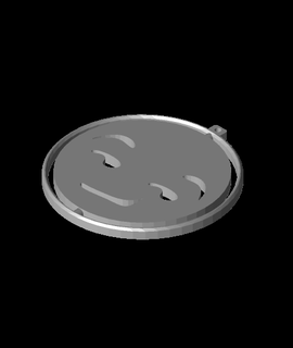 spinning key ring smirking emoji Home & Garden 3d print model - Mito3D