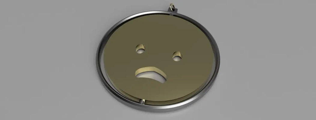 fiação chave anel preocupado cara emoji 3d by estranheza on 3d print model - Mito3D
