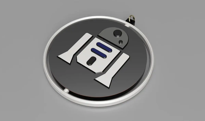 spinning keyring r2d2 droid - 3d by oddity on thangs 3d print model - Mito3D
