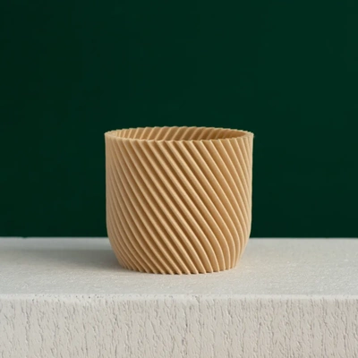 spirale cylindre plante pot vase mode égrené 3d by slimprint 3d print model - Mito3D