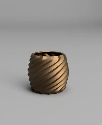 spirale plante pot 3d by shack3d impression fleurs intérieur décor 3d print model - Mito3D