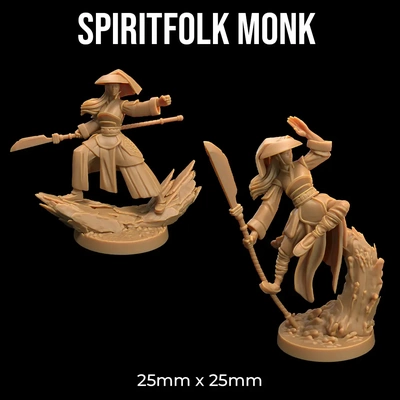 spiritfolk monk - 3d by dragon trappers lodge on thangs 3d print model - Mito3D