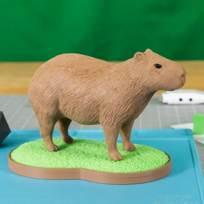 split capybara 3d by on danke miniatur modell haar behaart fuzzy kapybara hamster nagetier riese stift holzverbrennung 3d print model - Mito3D