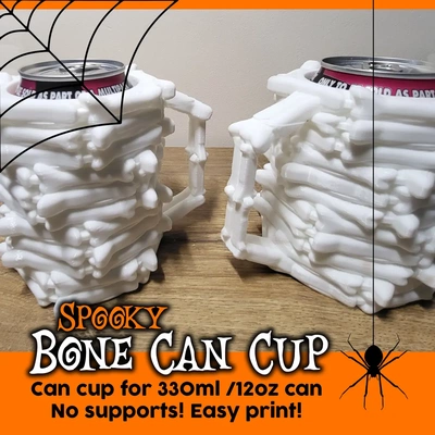 spooky bone - can cup 12oz 330ml cans no supports 3d by oddity on thangs 3d print model - Mito3D
