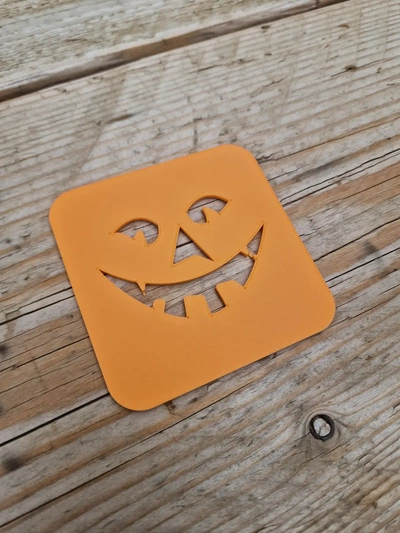 spooky coaster 1 - 3d by omsculpts on thangs halloween pumpkin creepy cursed 3d print model - Mito3D