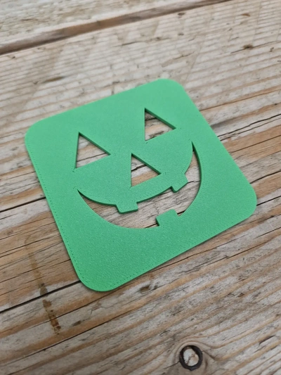 spooky coaster 4 - 3d by omsculpts on thangs halloween pumpkin creepy coffee cursed 3d print model - Mito3D