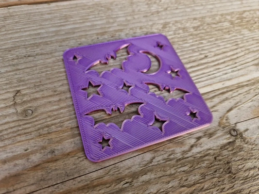 spooky coasters - bats square 3d by omsculpts on thangs creepy coaster halloween cursed scary 3d print model - Mito3D