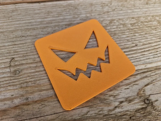 spooky coasters - pumpkin square 3d by omsculpts on thangs hobbies & leisure special occasions holidays seasonal events halloween scary creepy 3d print model - Mito3D