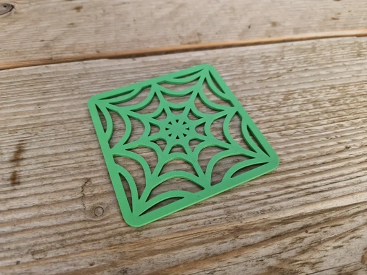 spooky coasters - spiderweb square 3d by omsculpts on thangs creepy web cursed scary halloween 3d print model - Mito3D