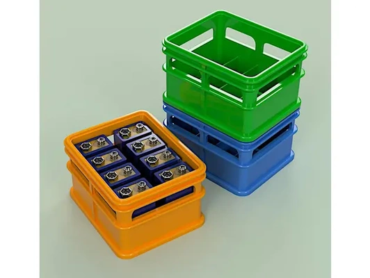 stackable pp3 9v battery beer crate - 3d by airwavested on thangs 3d print model - Mito3D