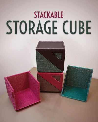 empilable espace rangement cadeau cube 3d by jaatinen3d boîte boite organiser no soutiens 3d print model - Mito3D