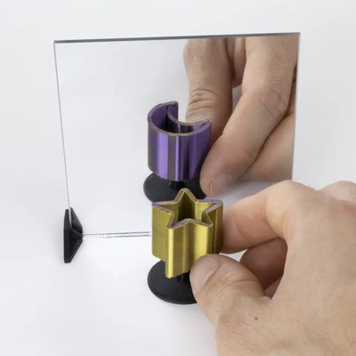 star to mond illusion 3d by on danke mehrdeutig gestalten formen zylinder optisch trick magie perspektive pov spiegel reflexion 3d print model - Mito3D