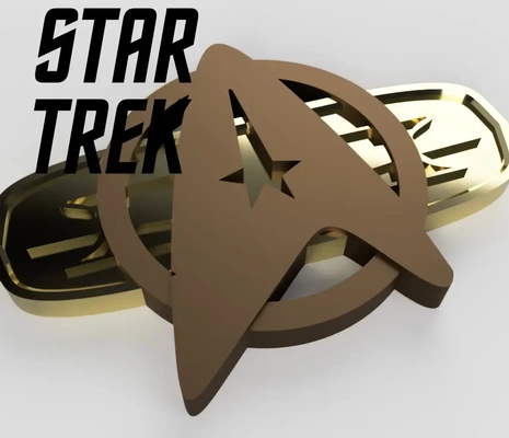star trek tos combadge keyring one or two colour - 3d by oddity on thangs 3d print model - Mito3D