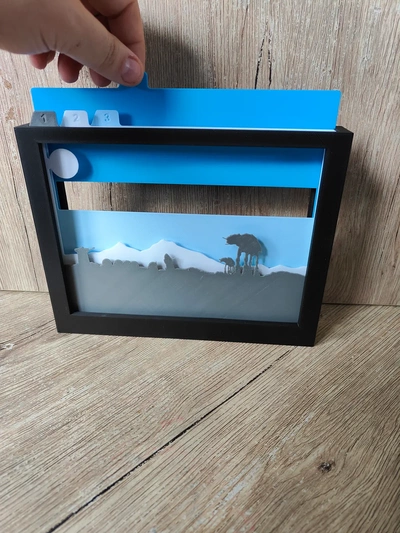 étoile guerres hoth ombre boîte 3d by thecraftymaker silhouette art at main humain corps arts divertissement films 3d print model - Mito3D