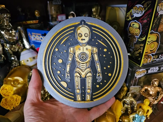 star wars inspired goldenrod god hueforge c-3po - 3d by chrispirillo on thangs c3po c-3p0 c3p0 gold golden droid android threepio 3d print model - Mito3D
