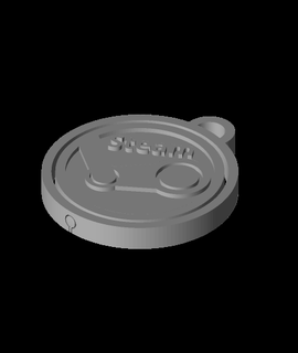 steam logo inspired keychain - rotating 3d print model - Mito3D
