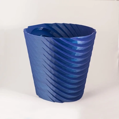 stepped bin - 3d by on thangs container bucket wastebin waste recycle recycling recycled bins vase spiral spiralize mode trash trashcan can art design sculpture steps concentric 3d print model - Mito3D