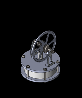 Stirling moteur portable version 3d print model - Mito3D