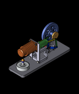 Stirling moteur chaud air sti 3d modèle 3d print model - Mito3D