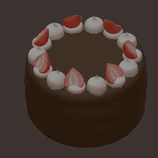 strawberry cake - poobtuse 3d print model - Mito3D