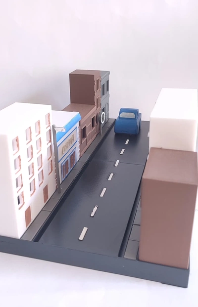 street buildings - 3d by shack3d print on thangs toy car 3d print model - Mito3D