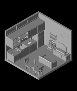 studio appartamento 3d modello sandraolgang grazie 3d print model - Mito3D