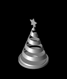 stylisé Noël arbre bougie titulaire soutien passe temps Jeux 3d print model - Mito3D