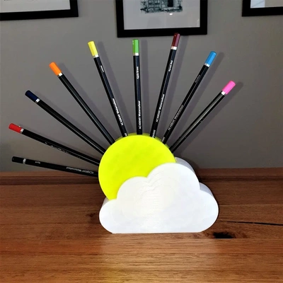 sunshine pencil holder - 3d by printbunny on thangs sun cloud stand 3dprintbunny 3d print model - Mito3D