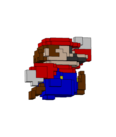 super mario 8 bit rouge gorge 3D print model - Mito3D