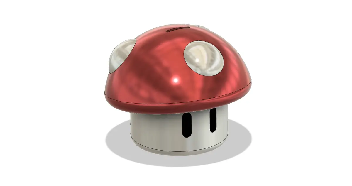 super mario bros champignon banque 3d by thelightspd 3D print model - Mito3D