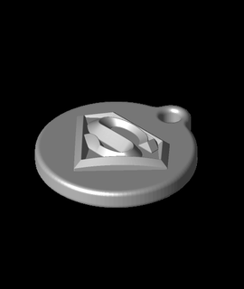 superman keychain- zipper pull 3d print model - Mito3D