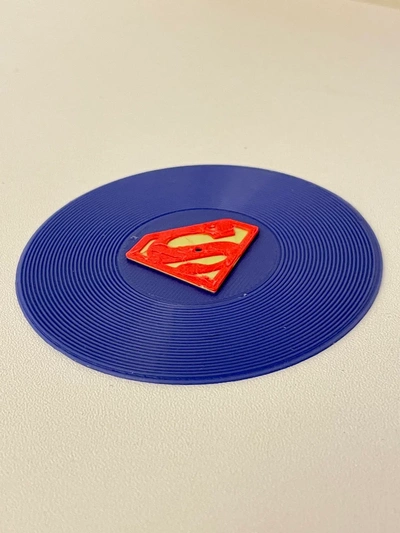 superman mini record 3d by retromaker 3d print model - Mito3D