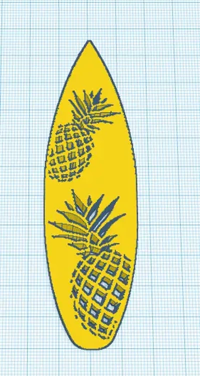 surf up wall art is a board nice pineapples designstl - 3d by solarp on thangs 3d print model - Mito3D