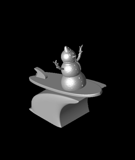 surfing snowman decoration oddity Home & Garden 3d print model - Mito3D