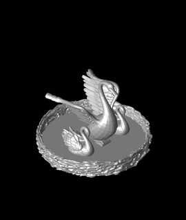 swan mother children nest - cctm 3d model thangs 3d print model - Mito3D
