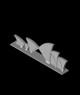 Sydney ópera casa silueta 3d modelo me3d gracias 3d print model - Mito3D