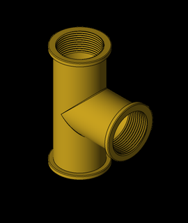 t-brass bathroom pipe fittings 3d model thangs 3d print model - Mito3D