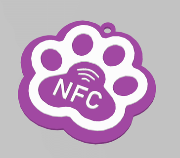 etiqueta nfc gato cão ag 3d print model - Mito3D