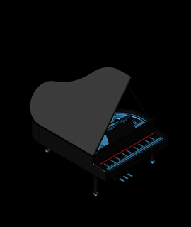 kuyruk piyano 3d model Mattia boroni teşekkürler 3d print model - Mito3D