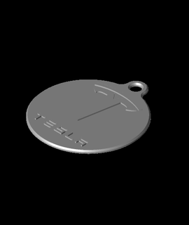 tesla keychain circle shape tothemoon Home & Garden 3d print model - Mito3D