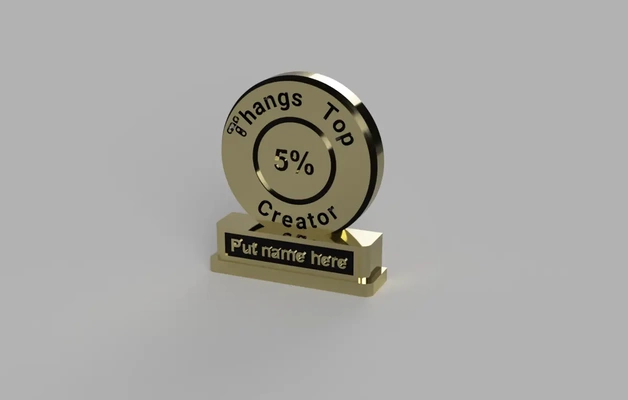 thangs creator 5 trophy prize - 3d by dr on arts & entertainment music audio urban hip-hop 3d print model - Mito3D