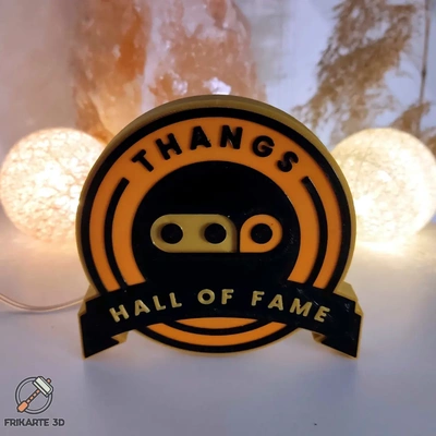 thangs hall of fame badge - 3d by frikarte3d on trophy leaderboard decoration logo wall art 3d print model - Mito3D