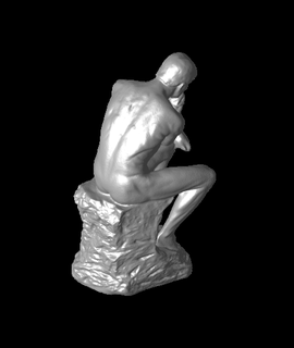 pensador escultura generado revopoint 3d modelo gracias 3d print model - Mito3D