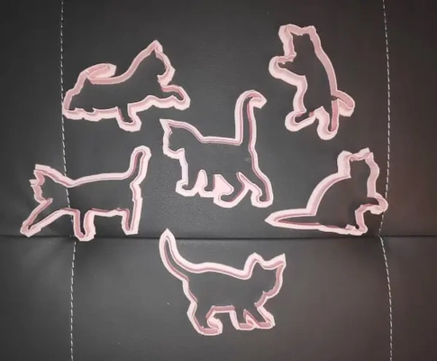delgada gato galleta cortadores 6 paquete 3d by fujisama on gracias 3d print model - Mito3D