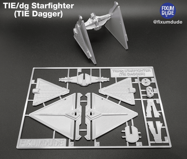 tie dg starfighter dagger sith figher kit card - fixumdude 3d print model - Mito3D