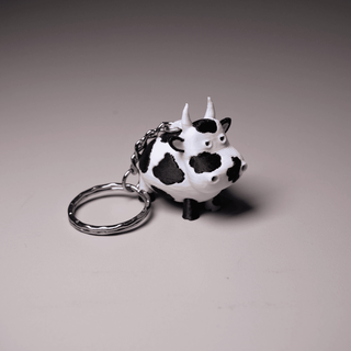 tiny cow keychain dual colour 3mf - printbunny 3d print model - Mito3D