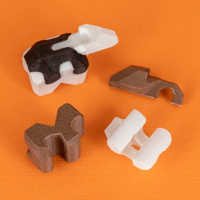 tiny cow puzzle test - 3d by on thangs animal animals mini miniature small jigsaw puzzles toy toys game games figure figurine no supports support free printer torture burr moo cows 3d print model - Mito3D