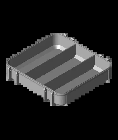 tool box base 3 vertical compartments - 3d by frikarte3d on thangs 3d print model - Mito3D